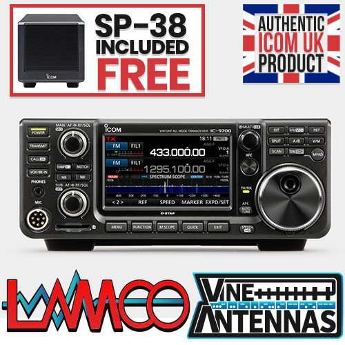 ICOM 9700 FREE SP38 HAM Radio Shop Amateur Radio Dealer Supplier Vine Antennas Amateur Radio Shops HAM Radio Dealer Supplier Retailer Second Hand Twelve Months Warranty