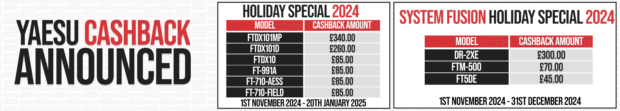 HOLIDAY SPECIAL 2024 CASHBACK HAM Radio Shop Amateur Radio Dealer Supplier Vine Antennas Amateur Radio Shops HAM Radio Dealer Supplier Retailer Second Hand Twelve Months Warranty, Amateur Radio Sales. HAM Radio Sales. HAM Radio Shop, HAM Radio Shops, Amateur Radio Dealers, HAM radio dealers UK. Icom, Kenwood, Yaesu, Hytera. HAM Radio Shops, Amateur Radio Shop, Icom, Hytera, Kenwood, Yaesu, Antennas, Antenna Tuners, Power Supplies, Coax, CB Radio, Scanners, Receivers, Short Wave, Barnsley, UK, Call 01226 361700, Yorkshire The HAM Radio Shop Amateur Radio Dealer Suppliers United Kingdom Two Way Radio Hire Two Way Radio Sales Repair Service Scanners CB Radio Receivers Short Wave Radio