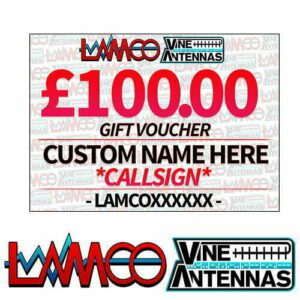 100.00 Gift Voucher LAMCO Barnsley HAM Radio Shop Amateur Radio Dealer Supplier Vine Antennas Amateur Radio Shops HAM Radio Dealer Supplier Retailer Second Hand Twelve Months Warranty