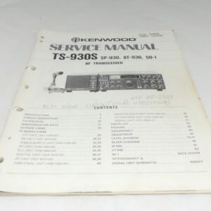 Kenwood TS-930 Service Manual Sold As Seen No Warranty Junksale