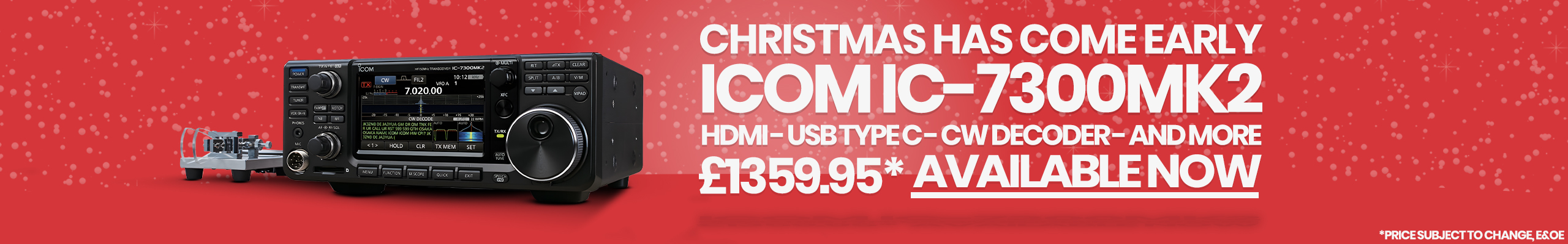ICOM IC-7300MK2 AVAILABLE NOW WEB HAM Radio Shop Amateur Radio Dealer Supplier Vine Antennas Amateur Radio Shops HAM Radio Dealer Supplier Retailer Second Hand Twelve Months Warranty