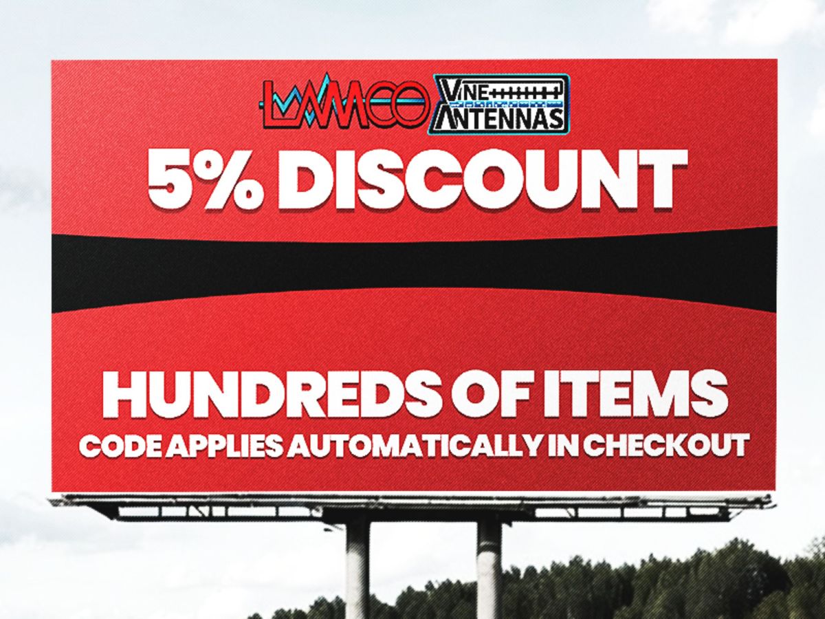 5% Discount Popup 2 HAM Radio Shop Amateur Radio Dealer Supplier Vine Antennas Amateur Radio Shops HAM Radio Dealer Supplier Retailer Second Hand Twelve Months Warranty