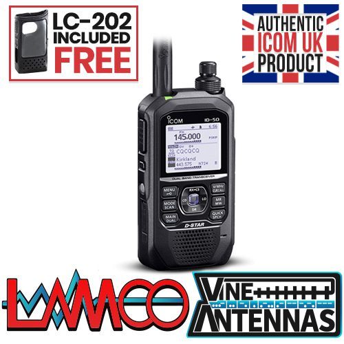 ID-50E FREE LC-202 HAM Radio Shop Amateur Radio Dealer Supplier Vine Antennas Amateur Radio Shops HAM Radio Dealer Supplier Retailer Second Hand Twelve Months Warranty